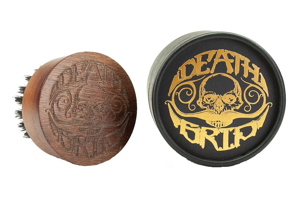 The Vintage Grooming Co beard brush with travel case delivers portable grooming precision.
