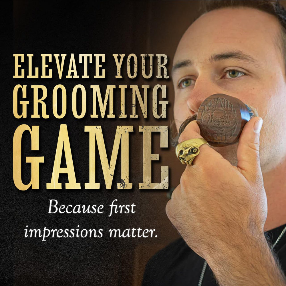 The Vintage Grooming Co beard brush enhances luster with gentle fibers and careful brushing.