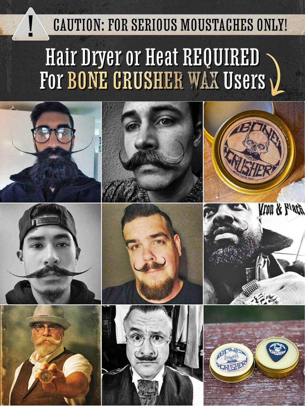 The Vintage Grooming Co 1oz tin during heat or humidity for easy softening and styling.