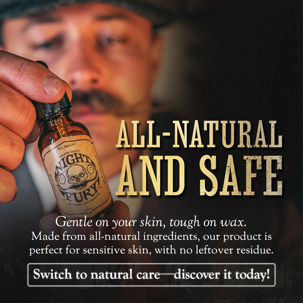 Oil drops dispensed precisely for controlled cleaning of facial hair.