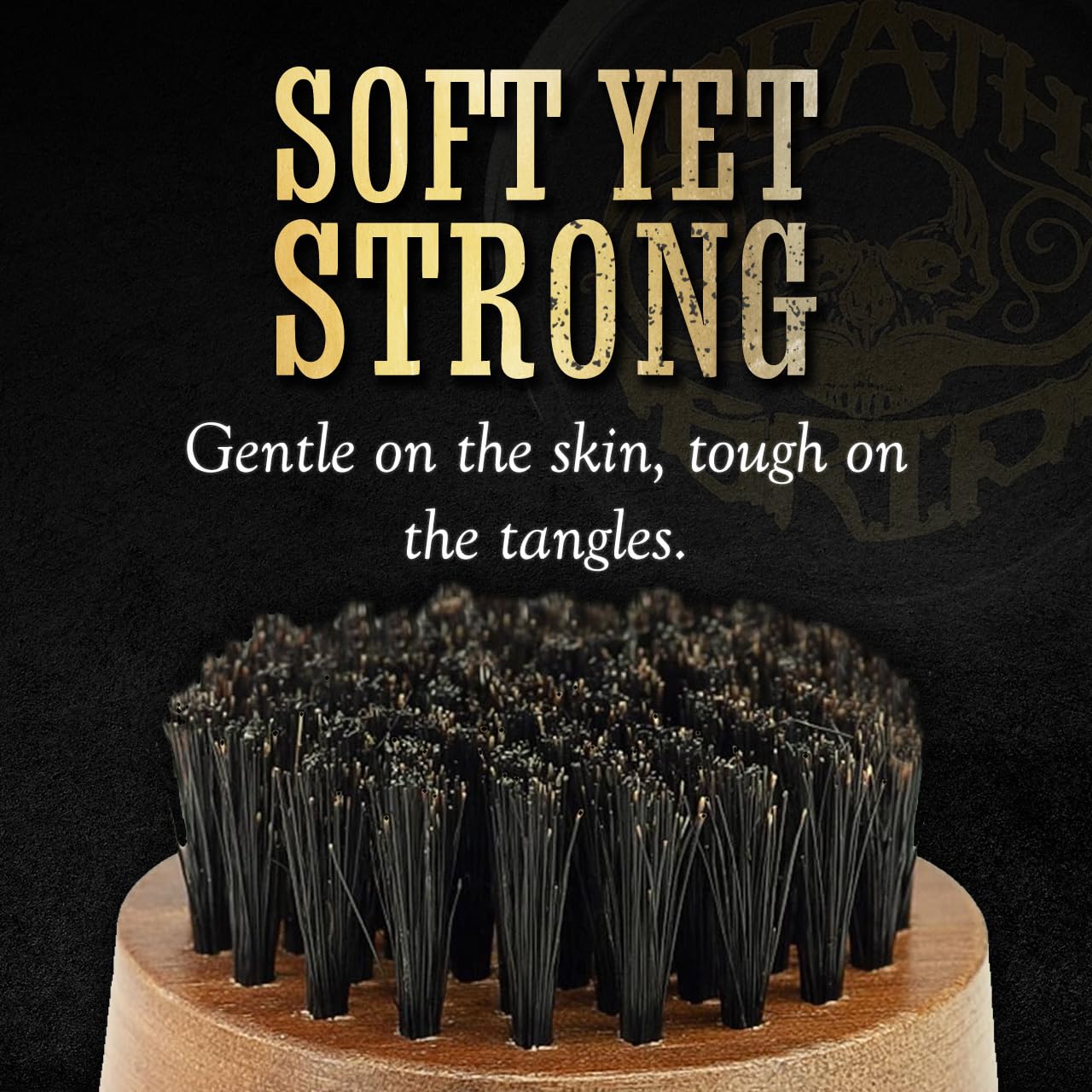 The Vintage Grooming Co on-the-go styling brush fits in any bag for quick touch-ups.