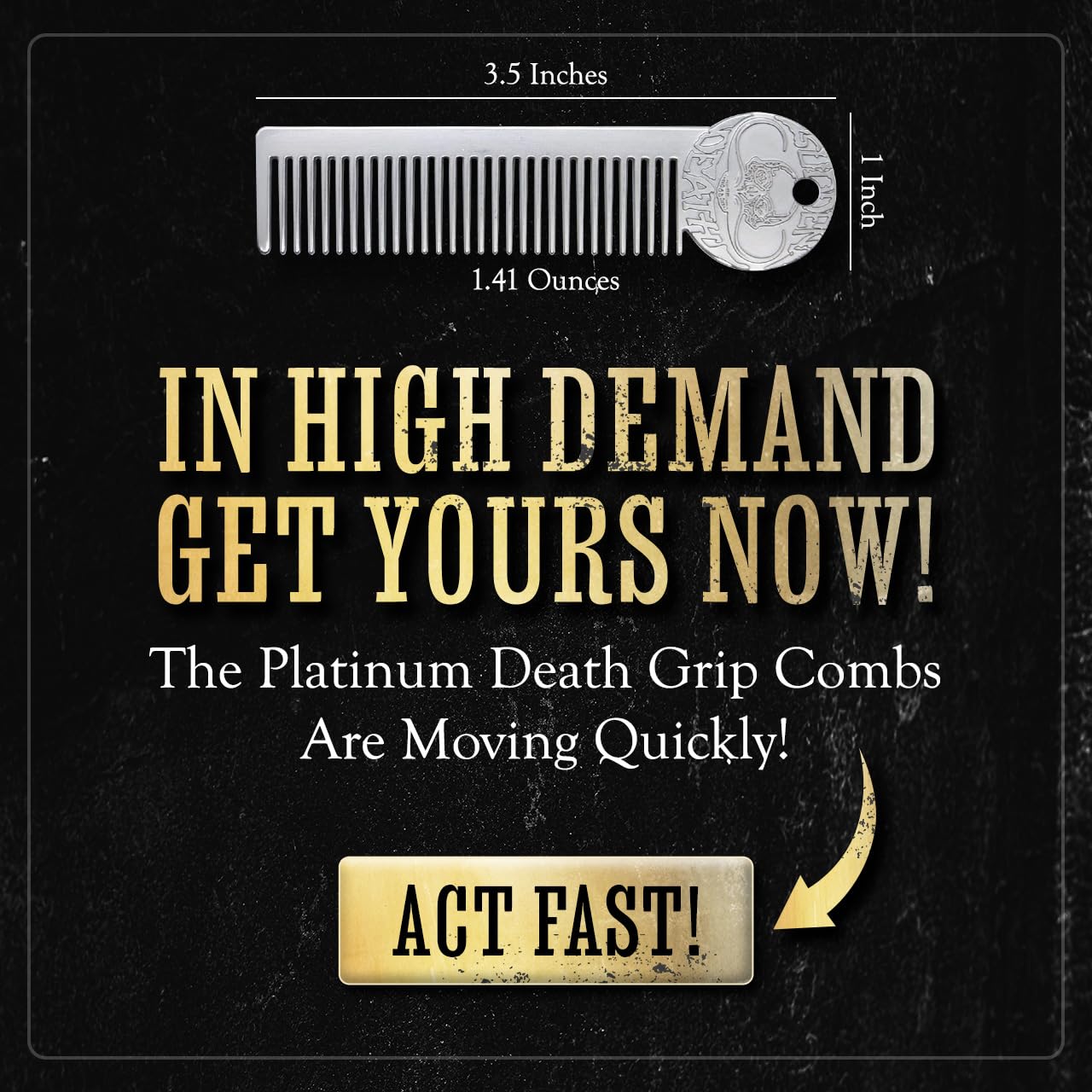 THE VINTAGE GROOMING CO Pocket-sized metal comb shown in compact form for travel grooming