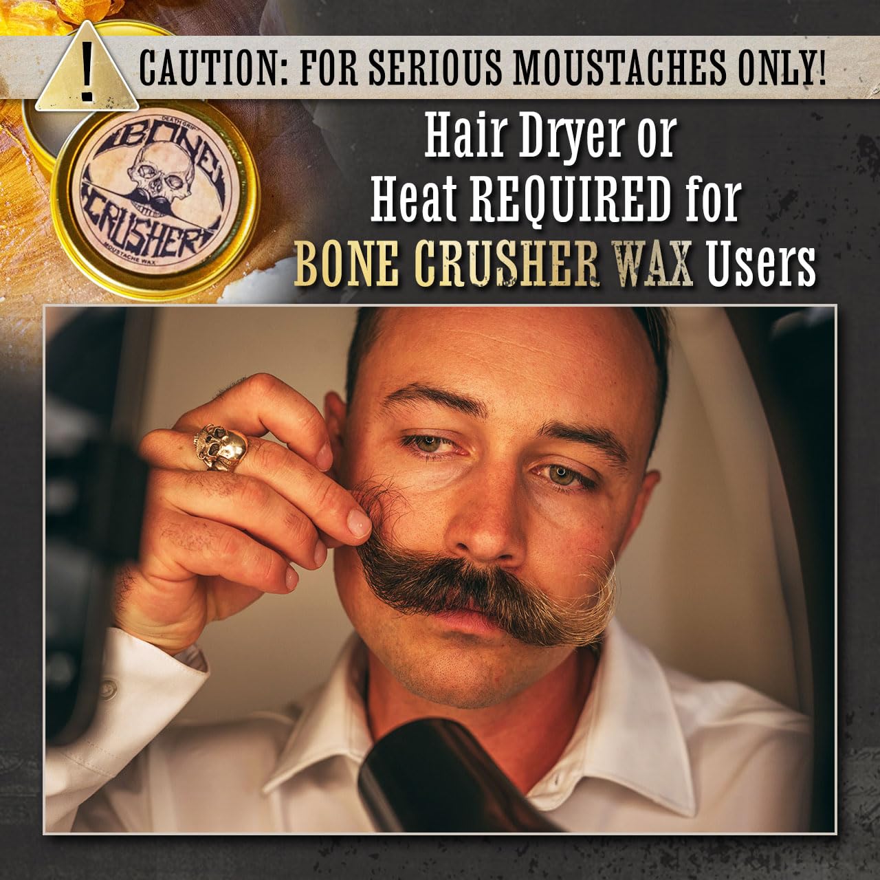 The Vintage Grooming Co premium beeswax-based formula close-up communicates quality and conditioning.