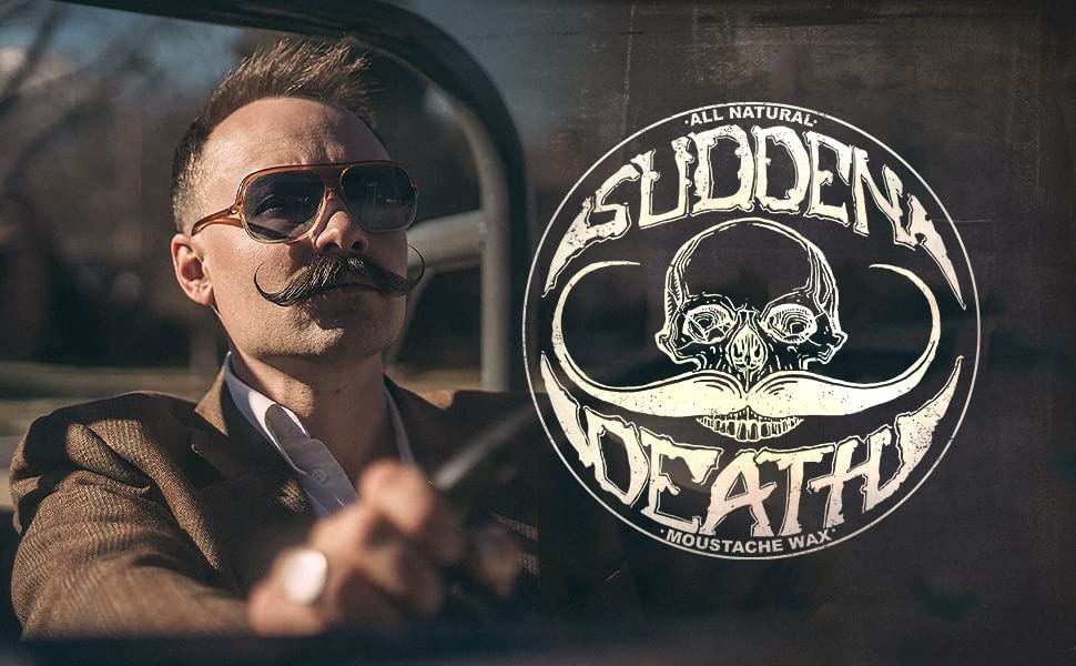 The Vintage Grooming Co Sudden Death wax on handlebar prep demonstrates long-lasting control.