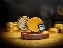 THE VINTAGE GROOMING CO. USA-made handcrafted wax shown in a durable metal tin.
