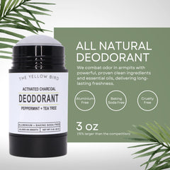 The Yellow Bird activated charcoal powder illustrates odor-control with natural ingredients.