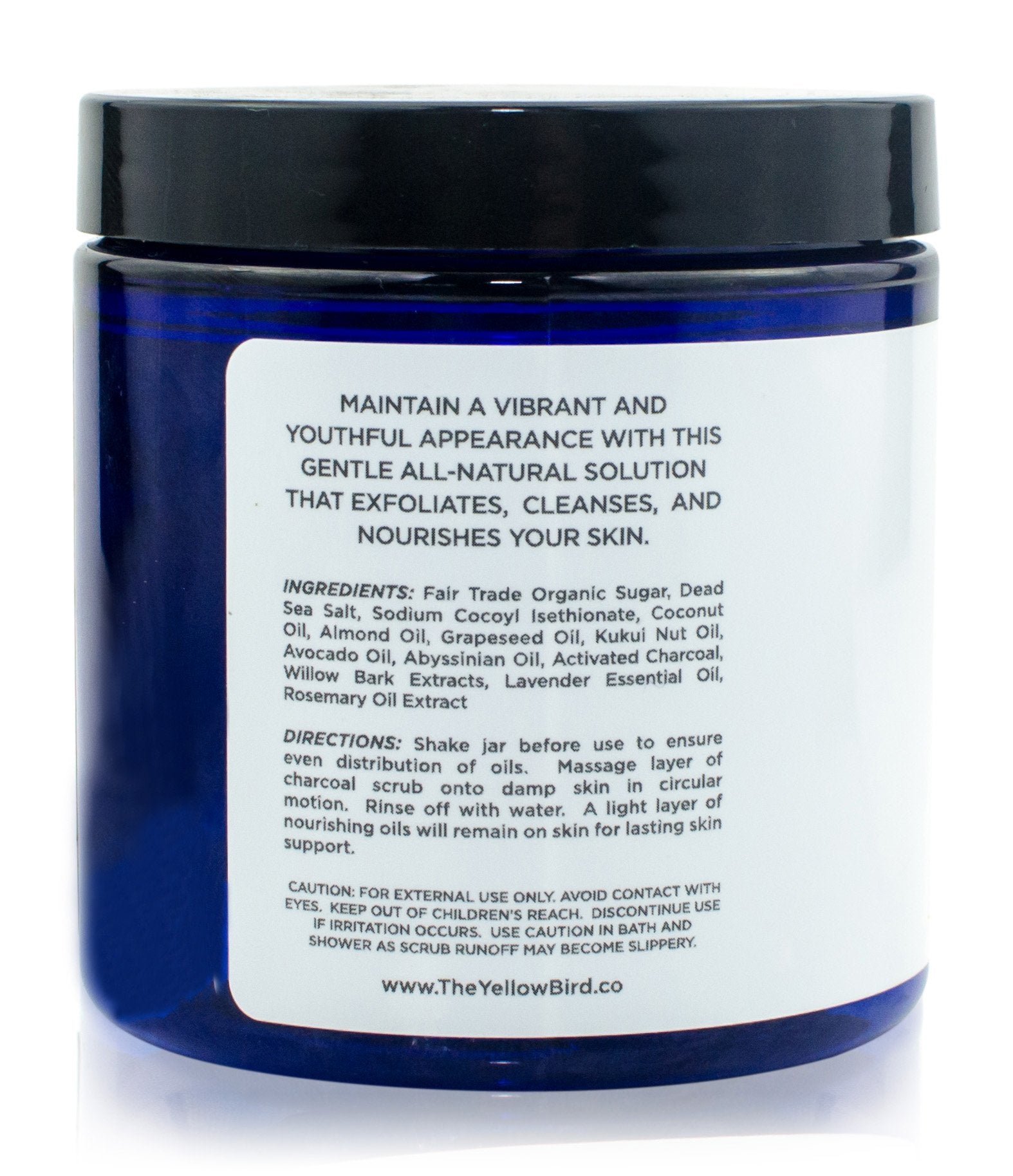The Yellow Bird activated charcoal scrub pre-shave prep demonstrates smoother shave prep.