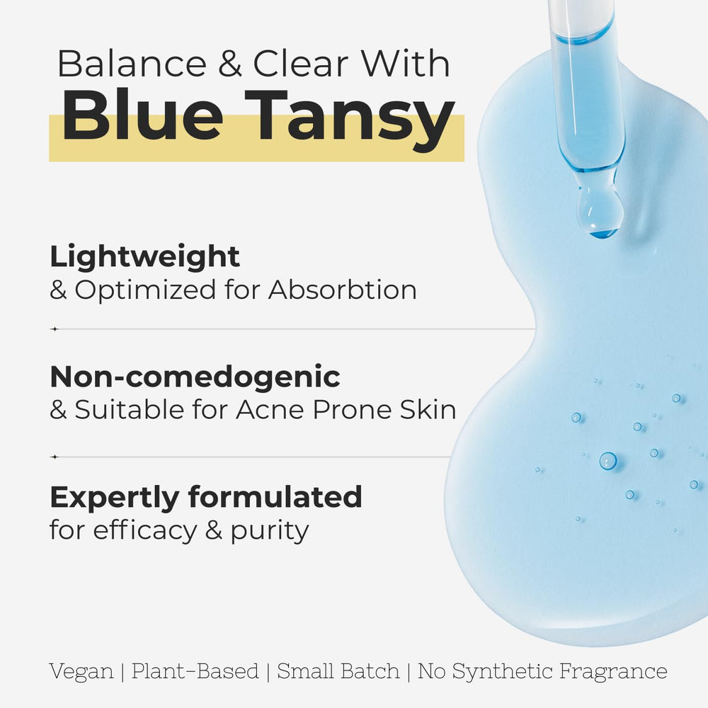 The Yellow Bird blue tansy face oil dropper-pour enabling easy application and soothing skin.
