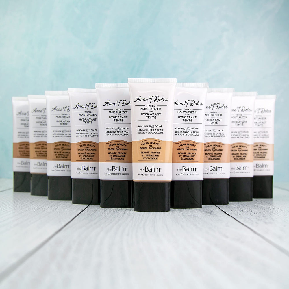 theBalm Anne T. Dotes shade range display includes light shade 18