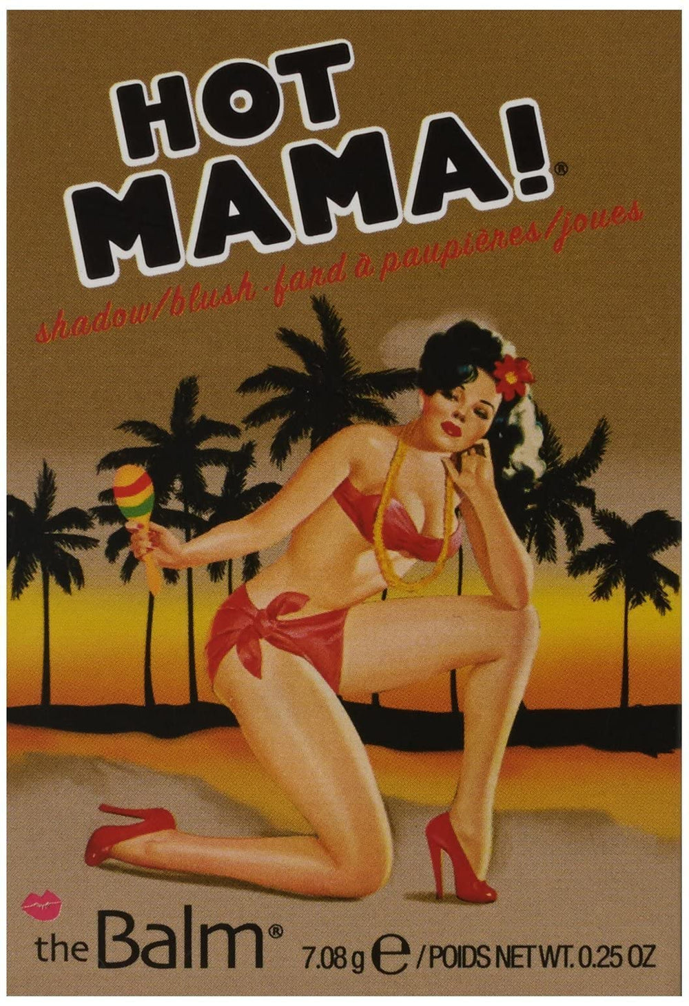 theBalm Hot Mama cheek application on forearm, vibrant color with soft sheen.