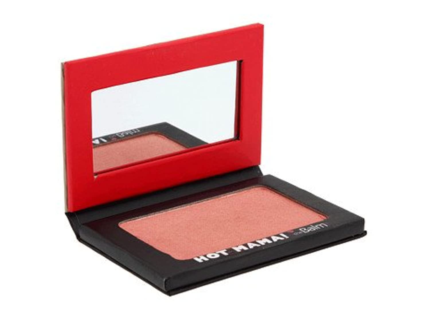 theBalm Hot Mama rose-pink cheek tone on cheek for daytime flush.