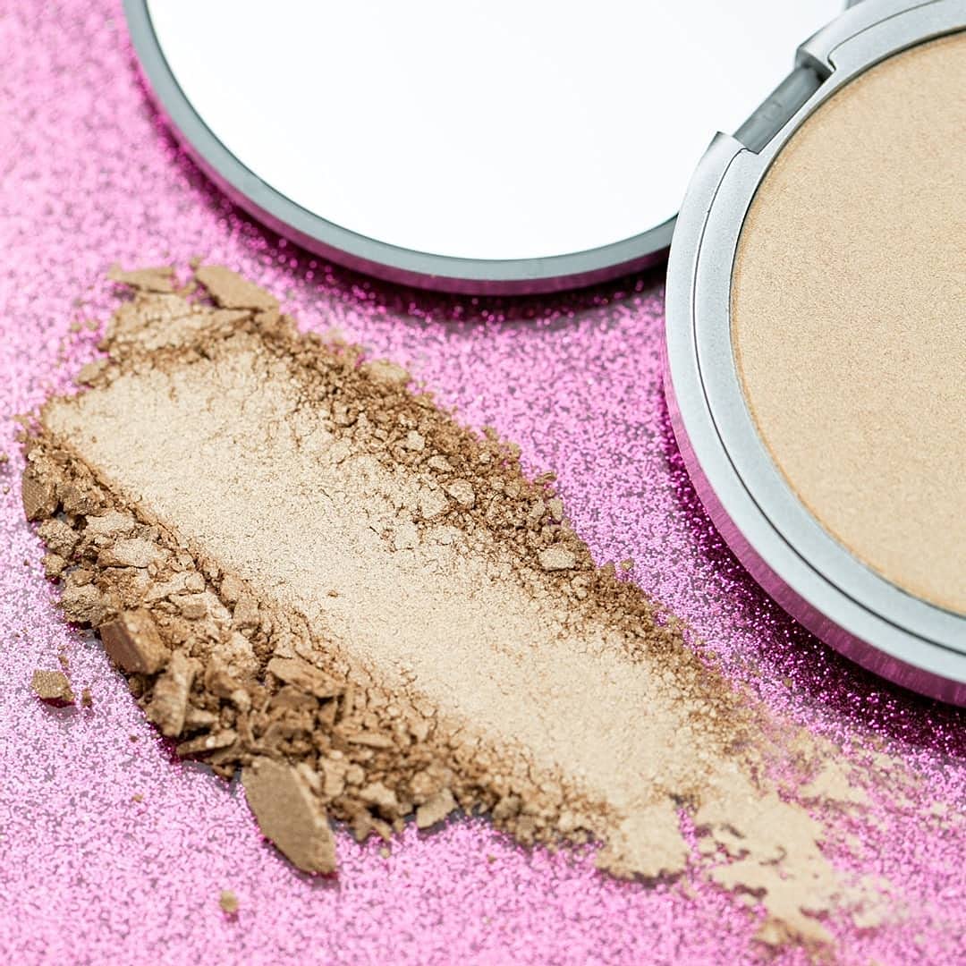 theBalm Mary-Lou Manizer swatches on skin display subtle luminous highlight for cheeks