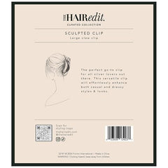 The Hair Edit Sculpted Silver Claw Clip close-up reveals matte finish and precise teeth grip.