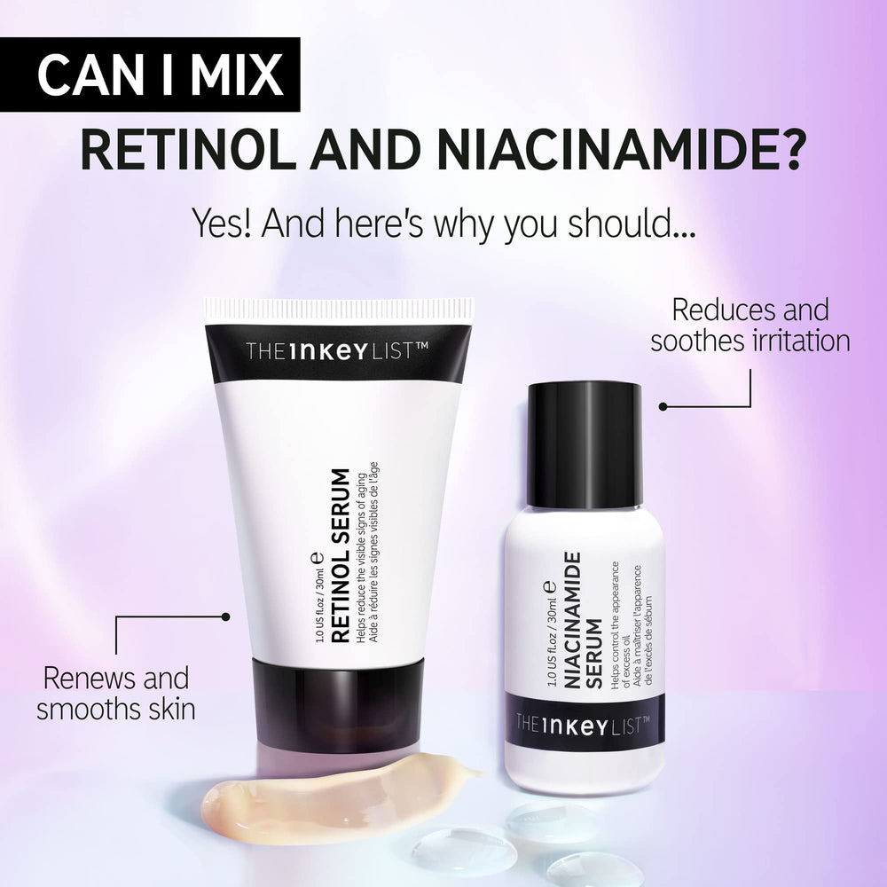 The INKEY List Niacinamide serum texture closeup highlighting a thin, quick-absorbing consistency.