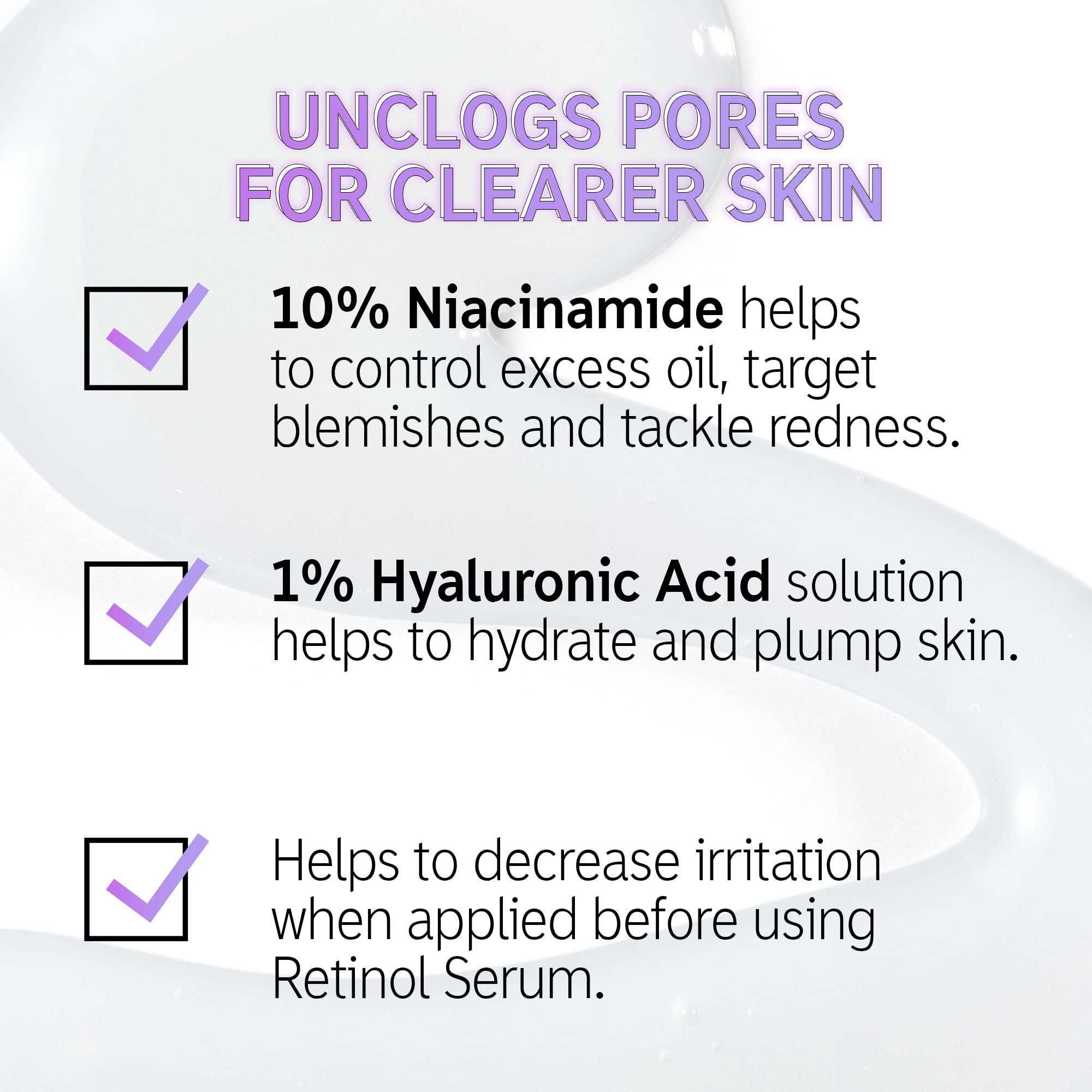 The INKEY List oil-control finish on skin suggests shine reduction for balanced complexion.