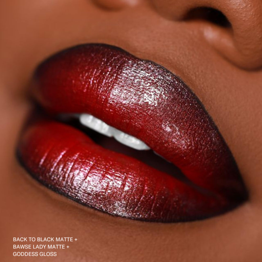 The Lip Bar Bawse Lady packaging box image conveys brand aesthetic and product details.