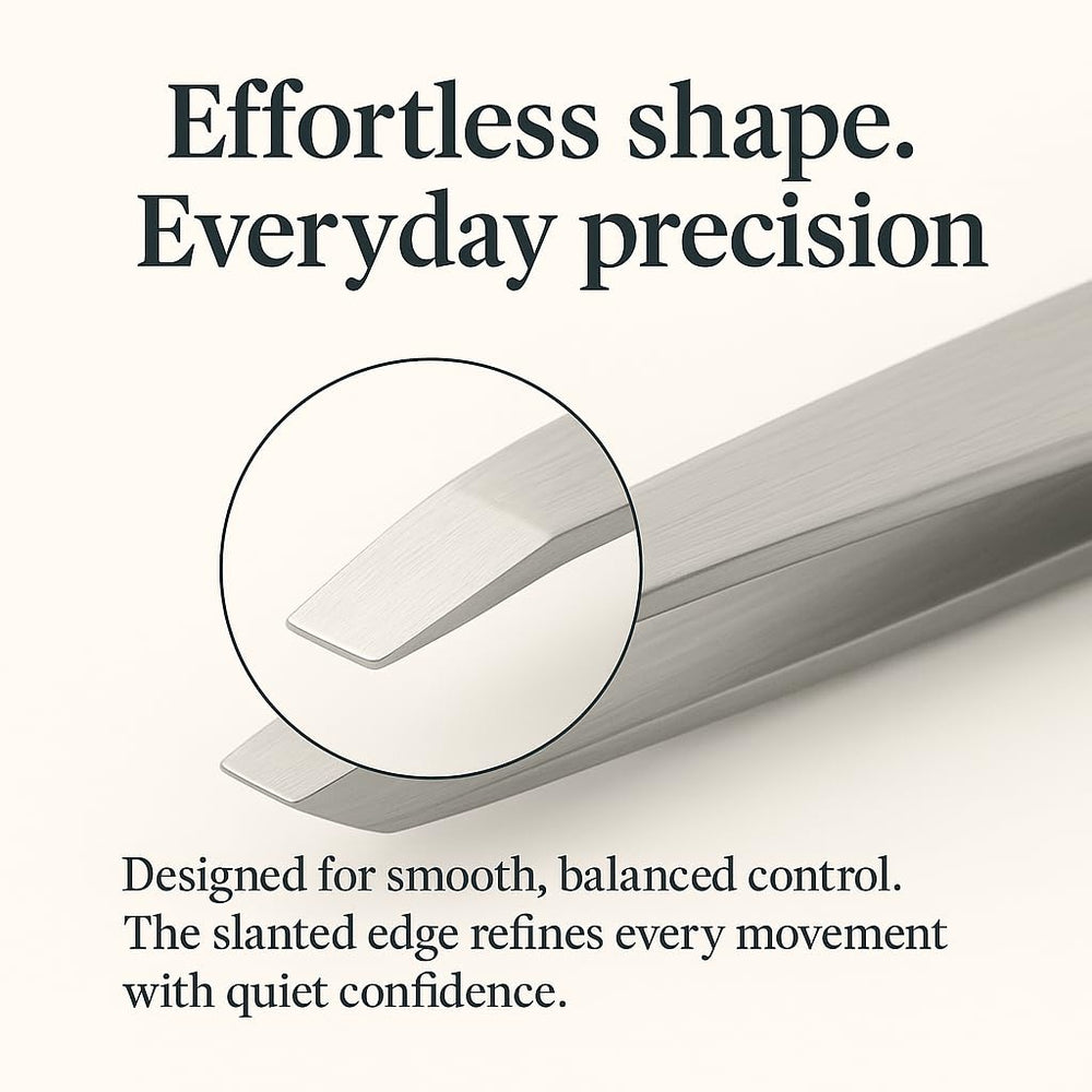THEMOA precision tweezers in eyebrow-use image enable accurate hair removal.
