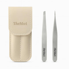 THEMOA Precision Tweezers Set in case highlights portable grooming and organized storage.