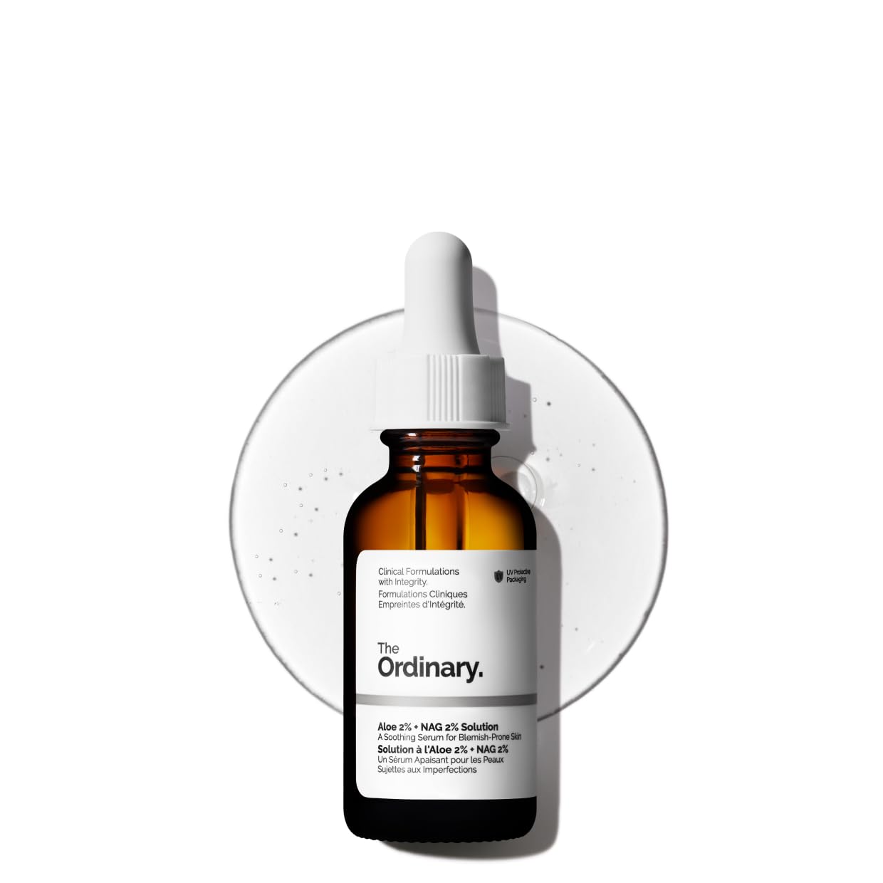The Ordinary front bottle view showing soothing serum benefits