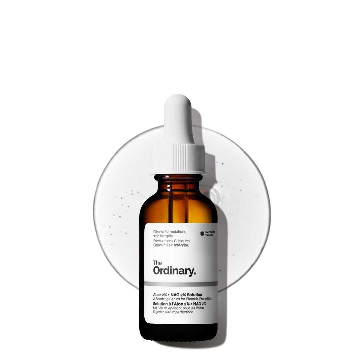 The Ordinary front bottle view showing soothing serum benefits