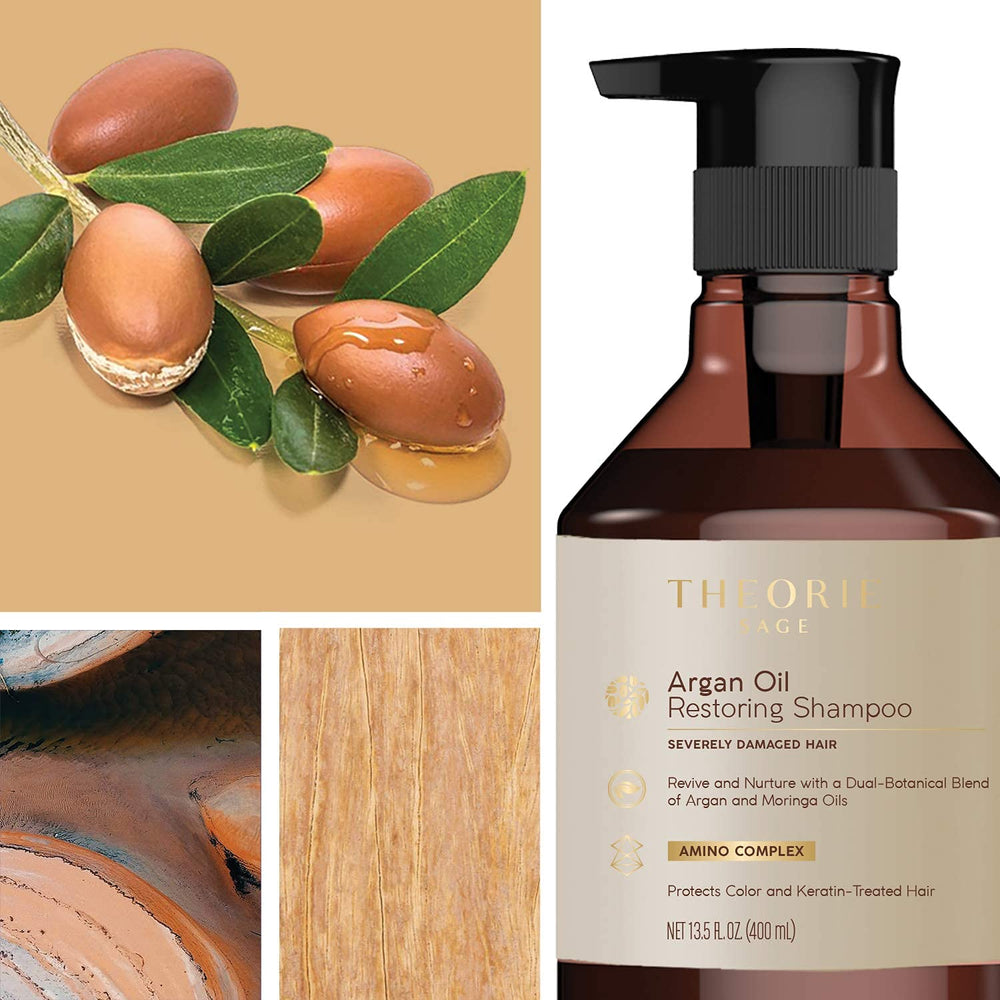 The Theorie conditioner being applied for smooth, manageable hair
