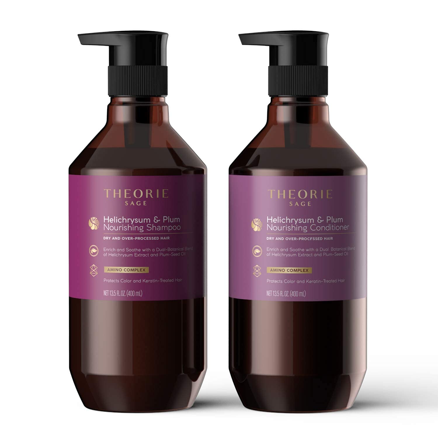 Theorie Helichrysum & Plum conditioner being applied during routine detangling.