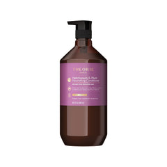 Theorie Helichrysum & Plum conditioner bottle offers color-safe hydration for dry hair.