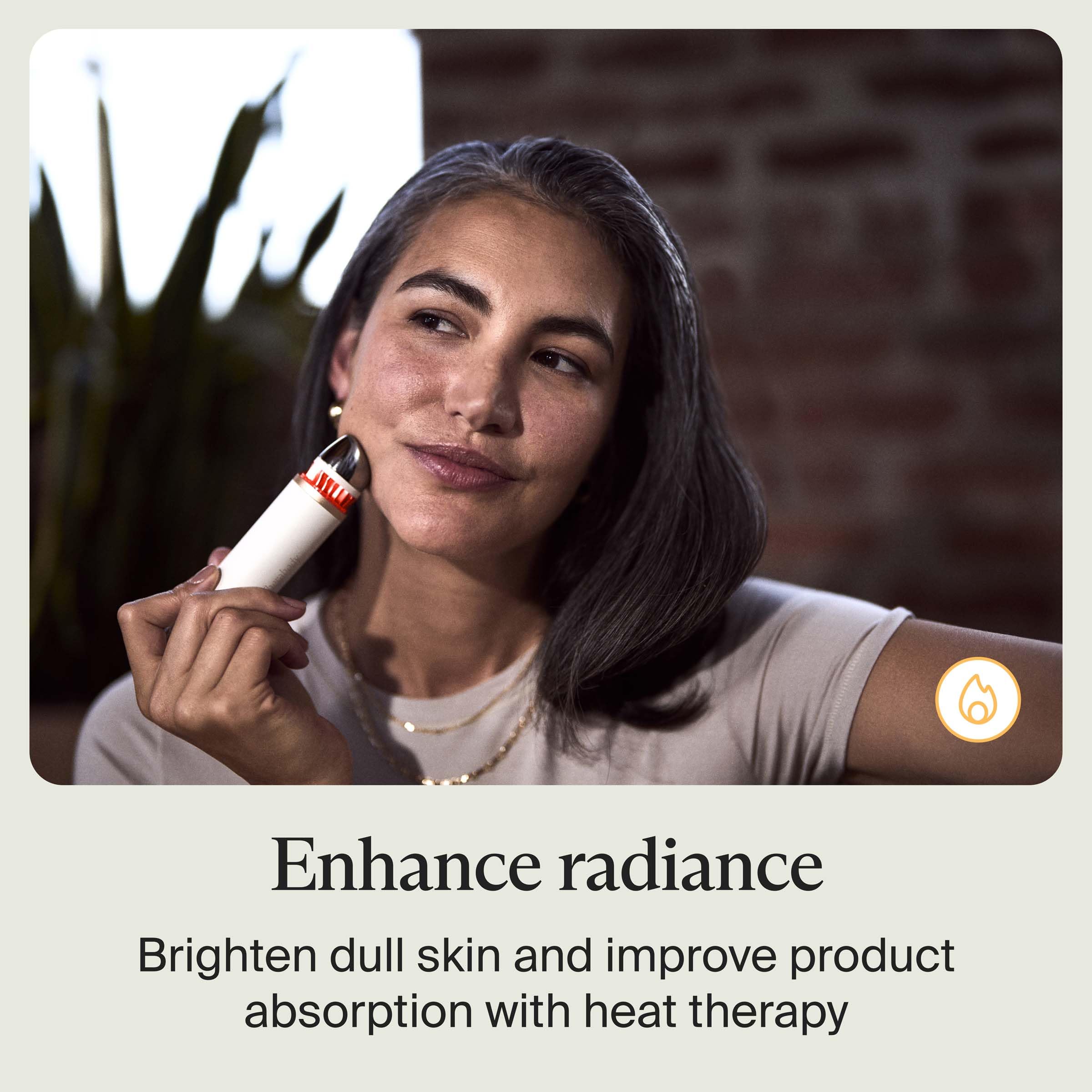 TheraFace cordless, travel-friendly design ready for on-the-go depuffing.