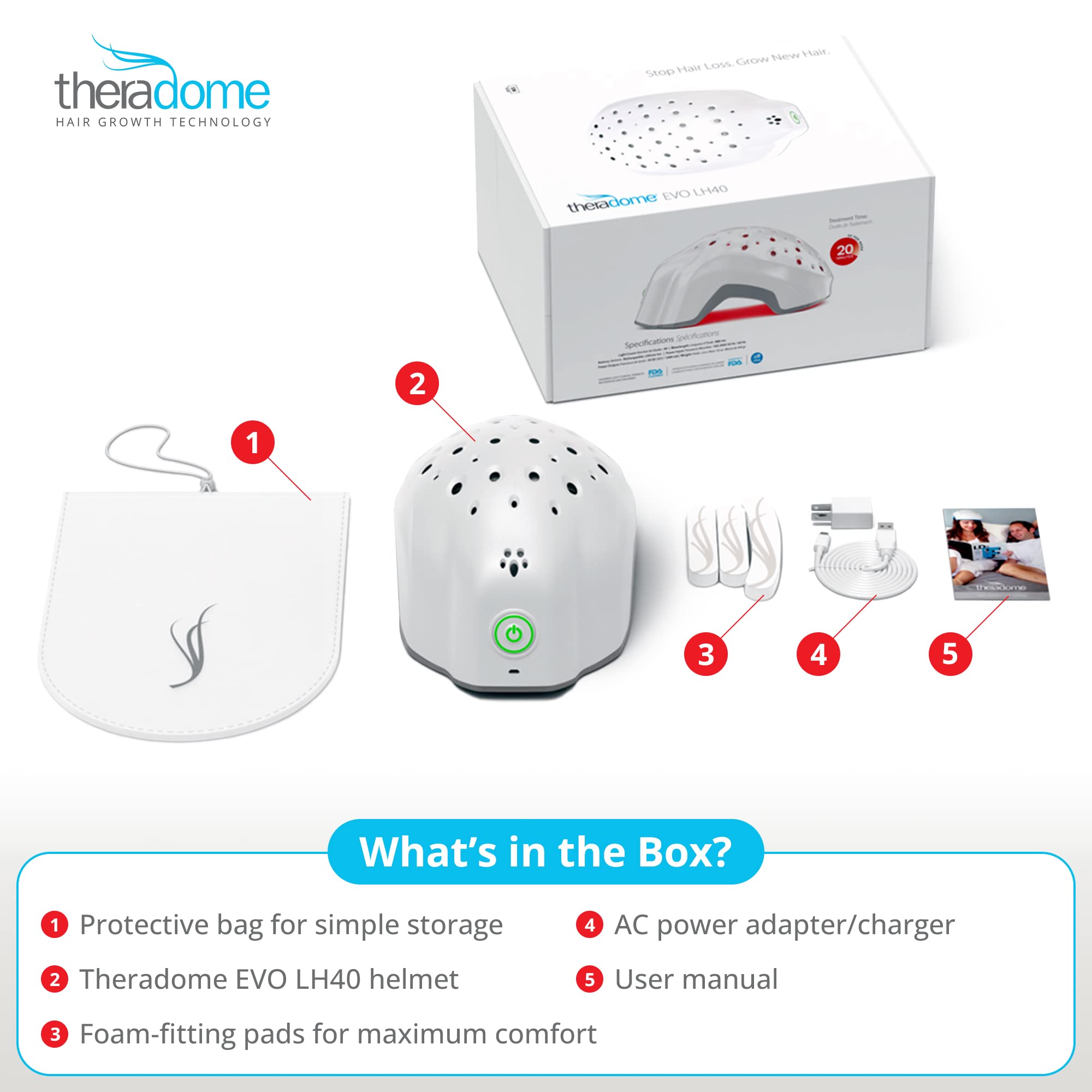 Theradome EVO LH40 soft cushion detail illustrating comfort during extended sessions.