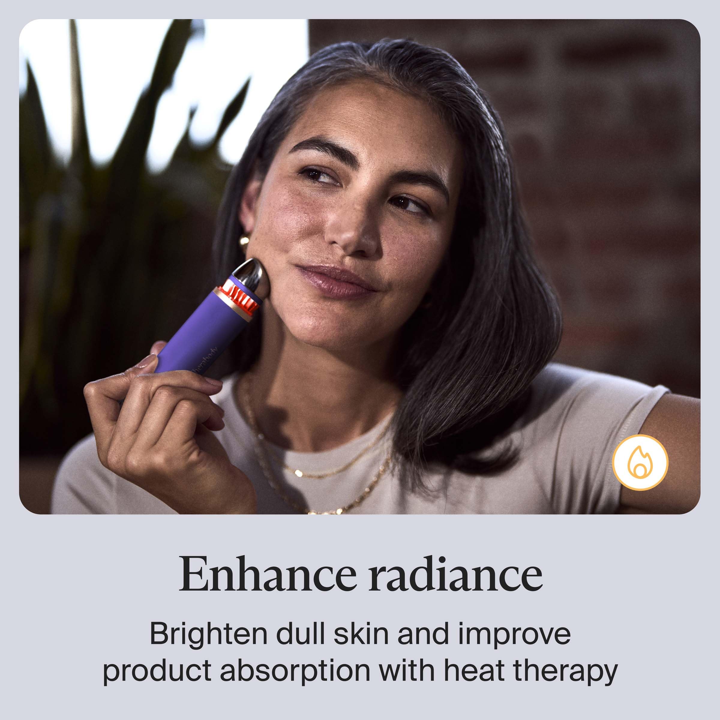 TheraFace Depuffing Wand radiant skin with heat-assisted glow