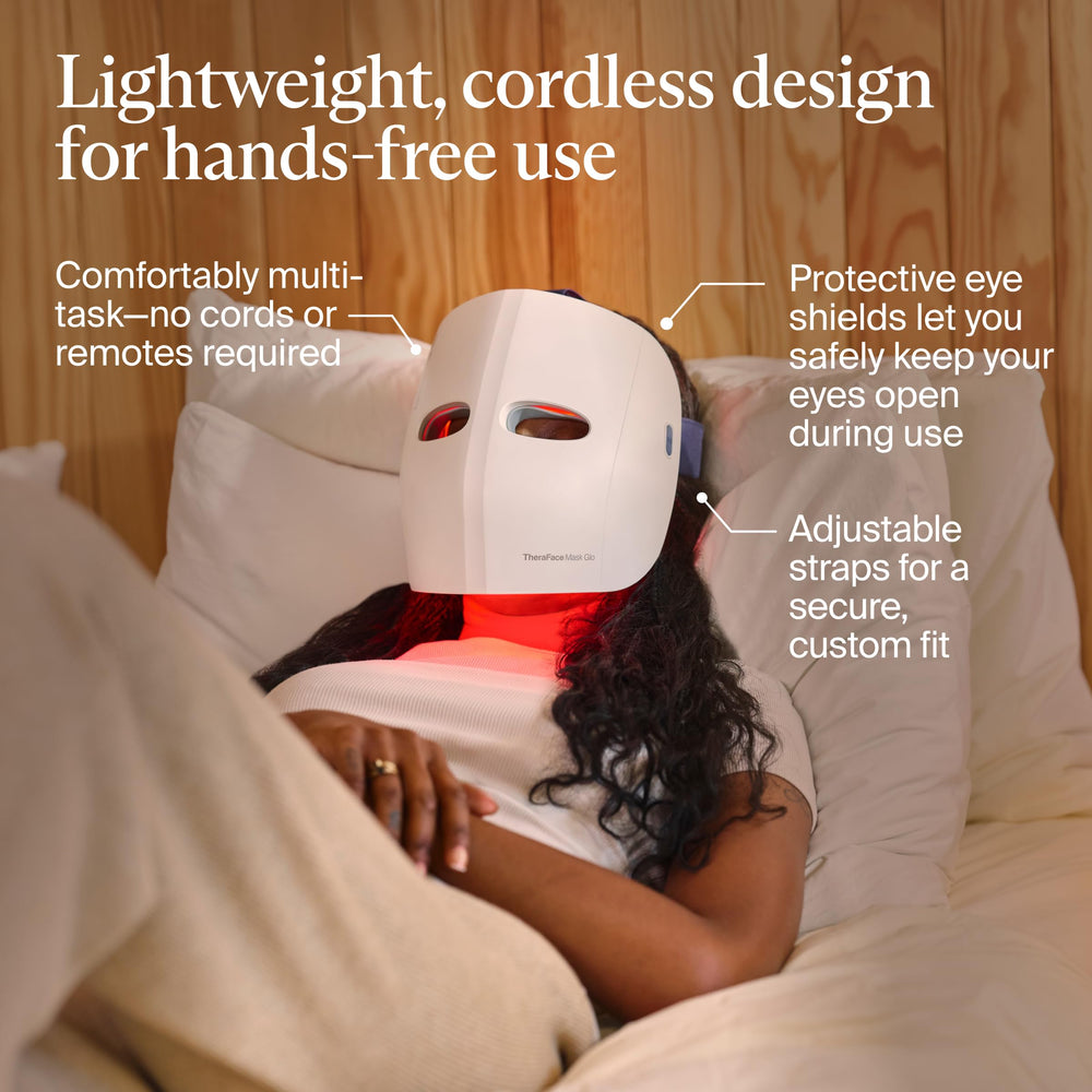 TheraFace Glo VibraWave scalp massage settings show spa-like relaxation during sessions
