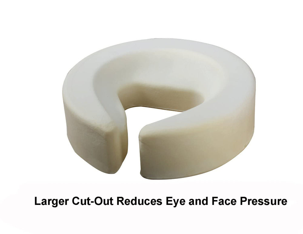 Therapist’s Choice headrest features a larger eye cut-out to reduce pressure.