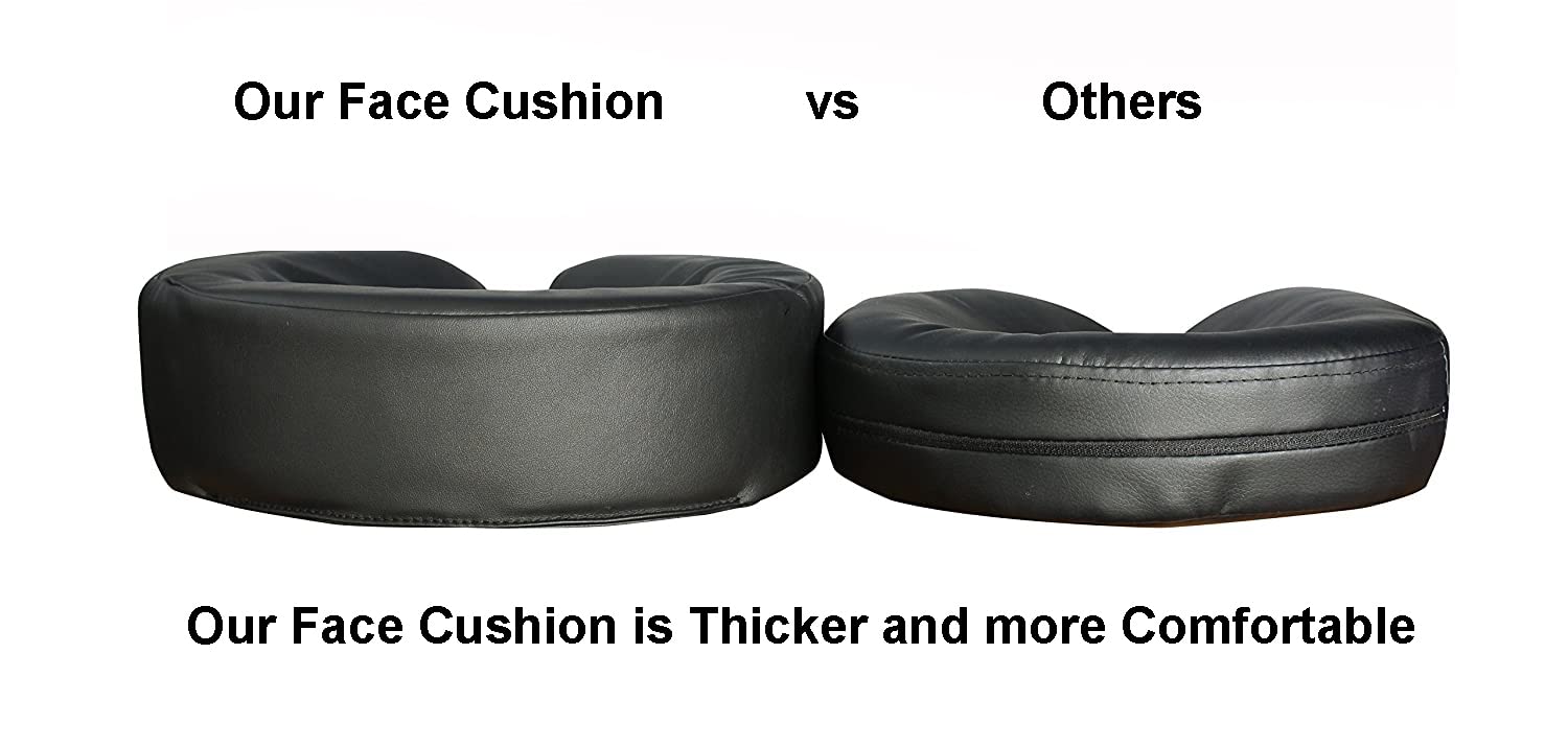 Therapist’s Choice headrest close-up shows soft memory-foam feel for head comfort.