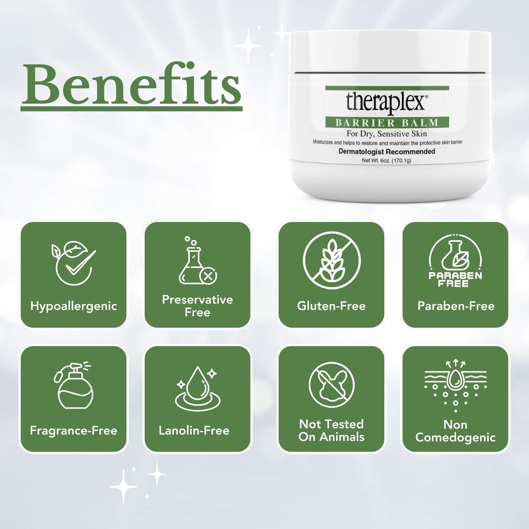 Theraplex barrier repair moisturizer texture swatch shows hydrating cream.