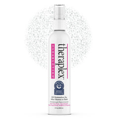 Theraplex Clear Lotion Spray bottle shows light, fast-absorbing hydration for sensitive skin.