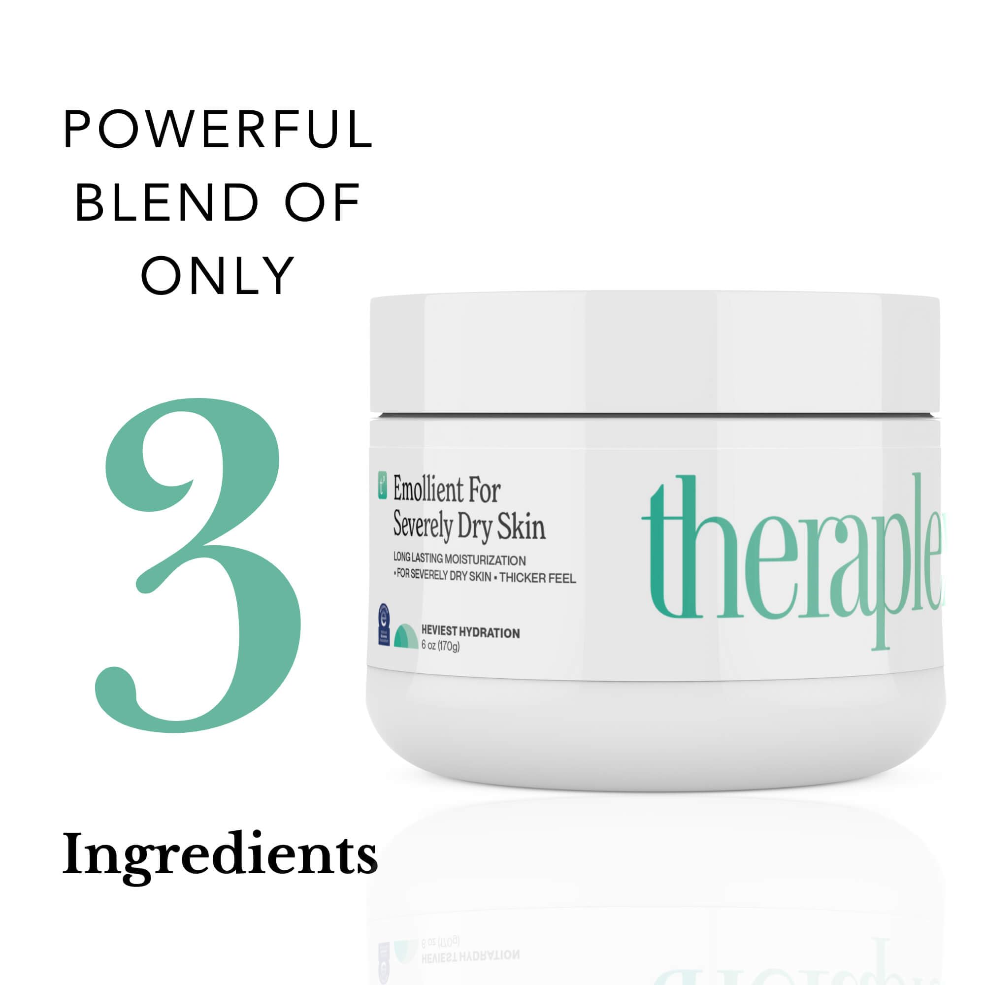 Theraplex Emollient Cream applied to rough feet and heels.