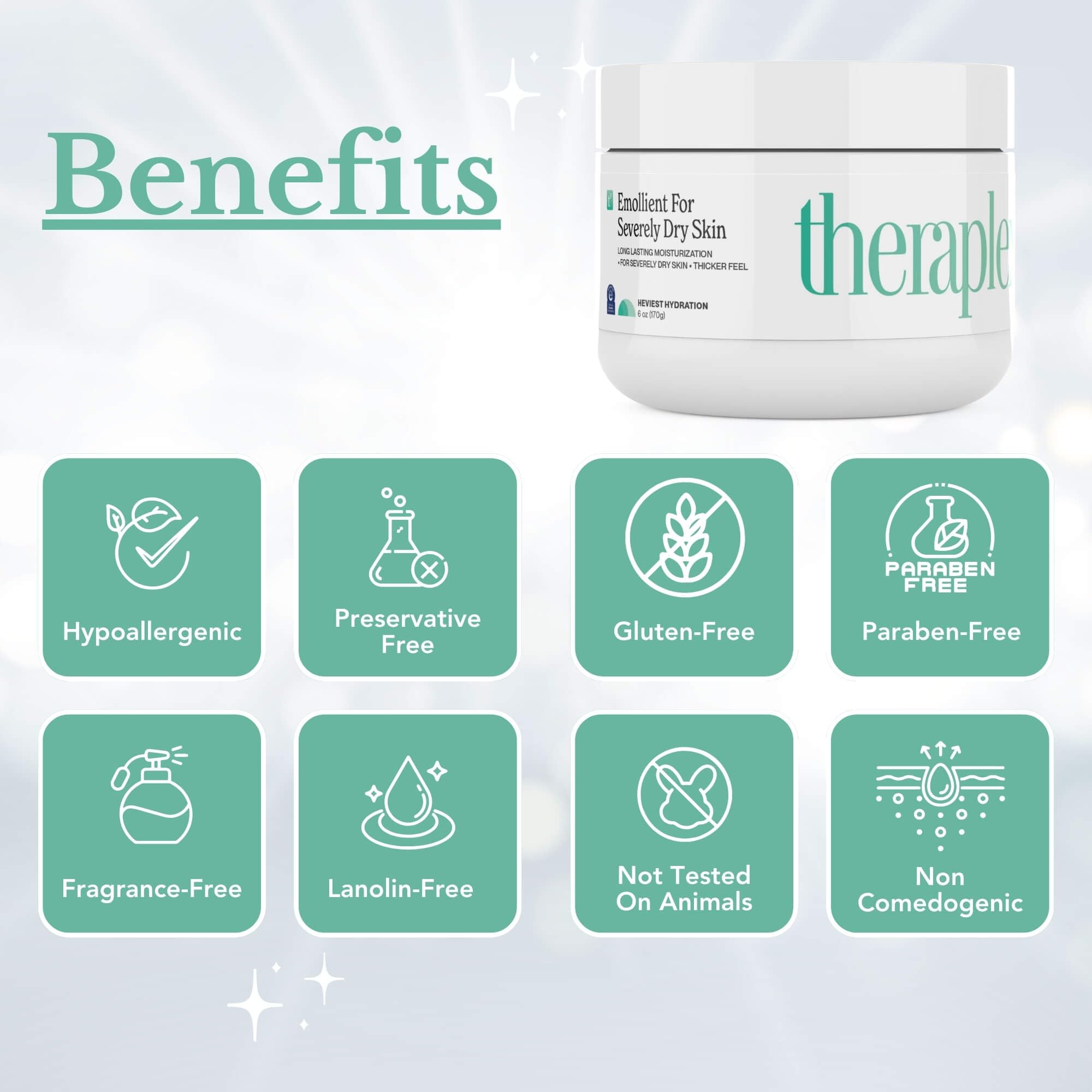 Hands applying Theraplexient Emollient Cream to very dry skin.