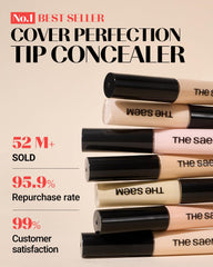 THESAEM Cover Perfection Tip Concealer 1 clear beige swatch shows natural finish for light tones.