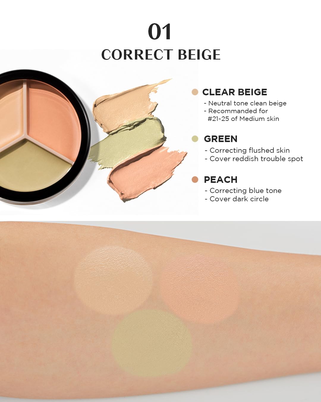 THESAEM Green shade in use for redness neutralization and balance