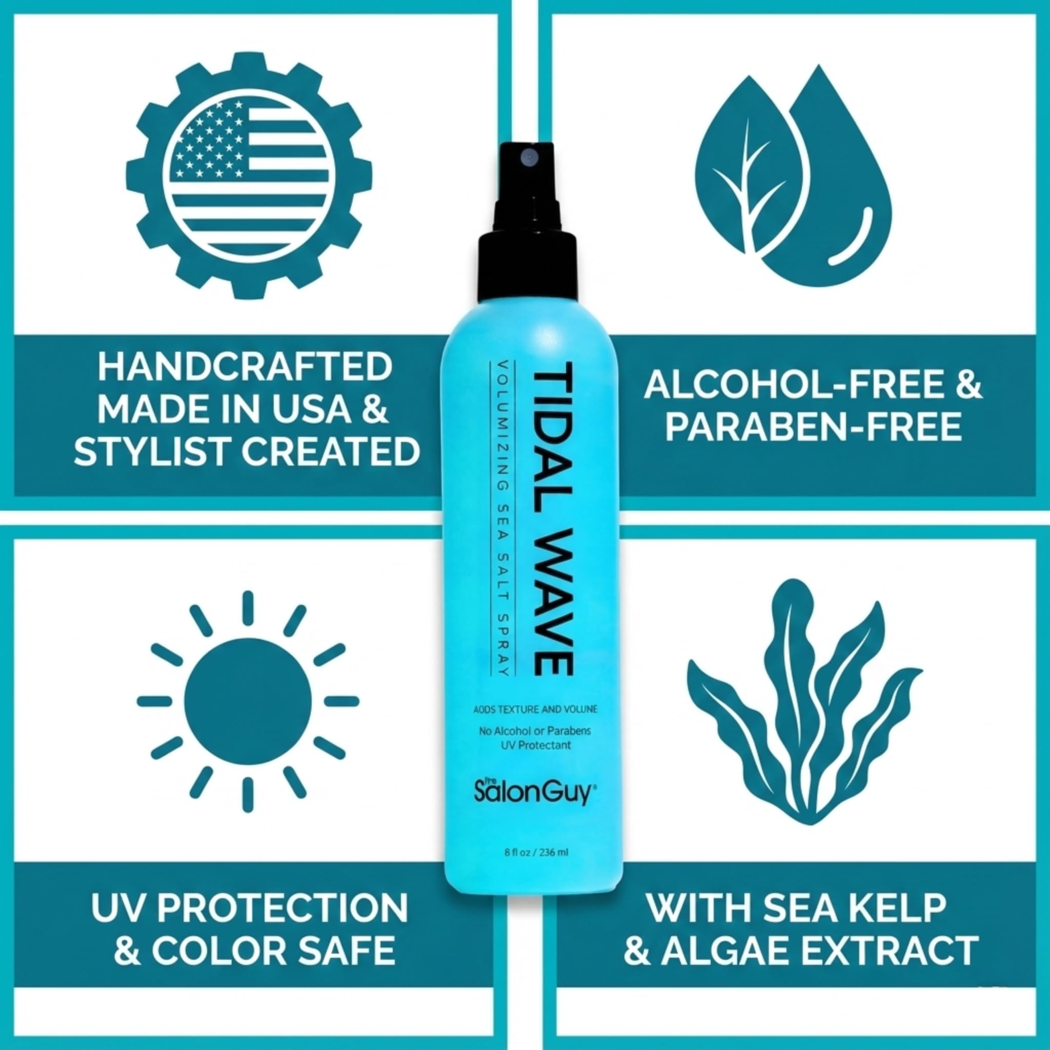 THESALONGUY Tidal Wave alcohol-free sea kelp formula nourishes hair while styling