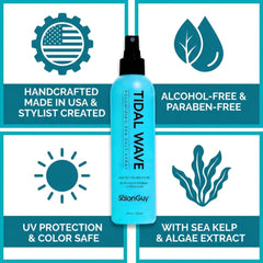 THESALONGUY Tidal Wave alcohol-free sea kelp formula nourishes hair while styling