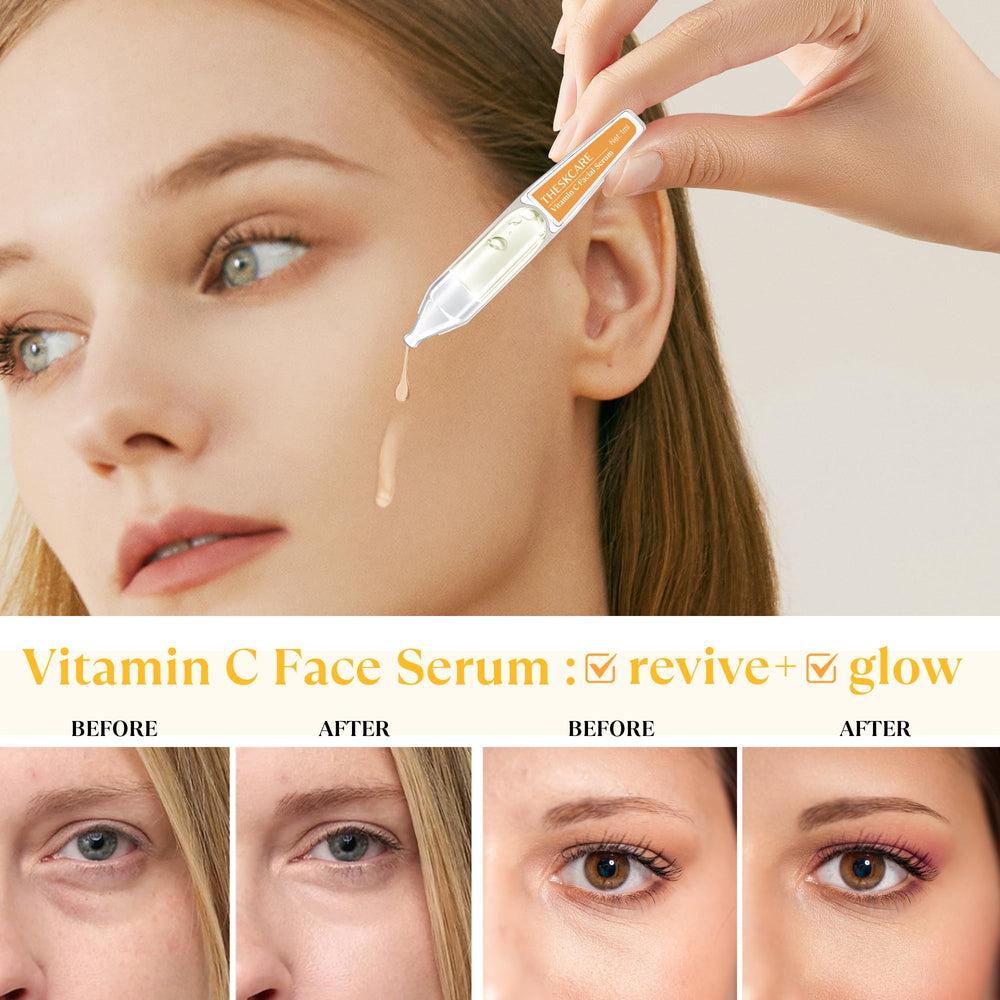 THESKCARE ampoule being snapped open for precise, clean application.