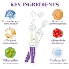 THESKCARE serum texture shows a hydrating glow for smoother, more even-toned skin.