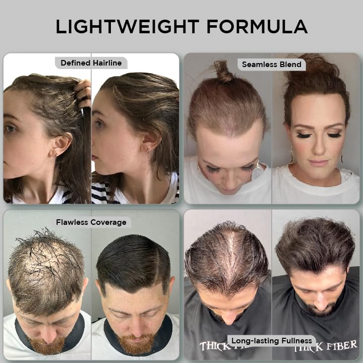 Thick Fiber natural keratin fibers blend for believable fullness
