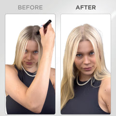 Thick Fiber root touch-up mirror for fast check and blend.