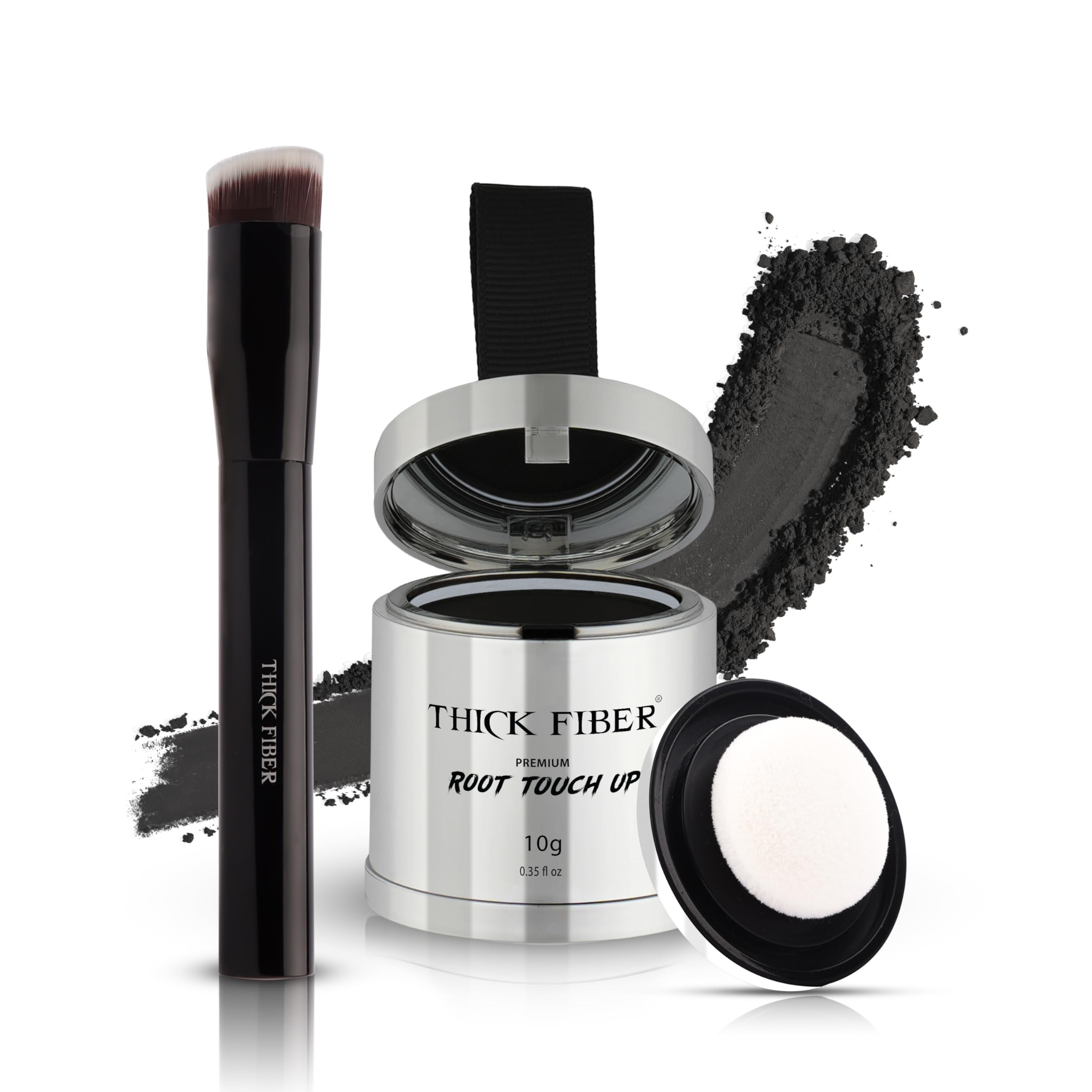 THICK FIBER Root Touch Up Powder packaging for on-the-go concealment.