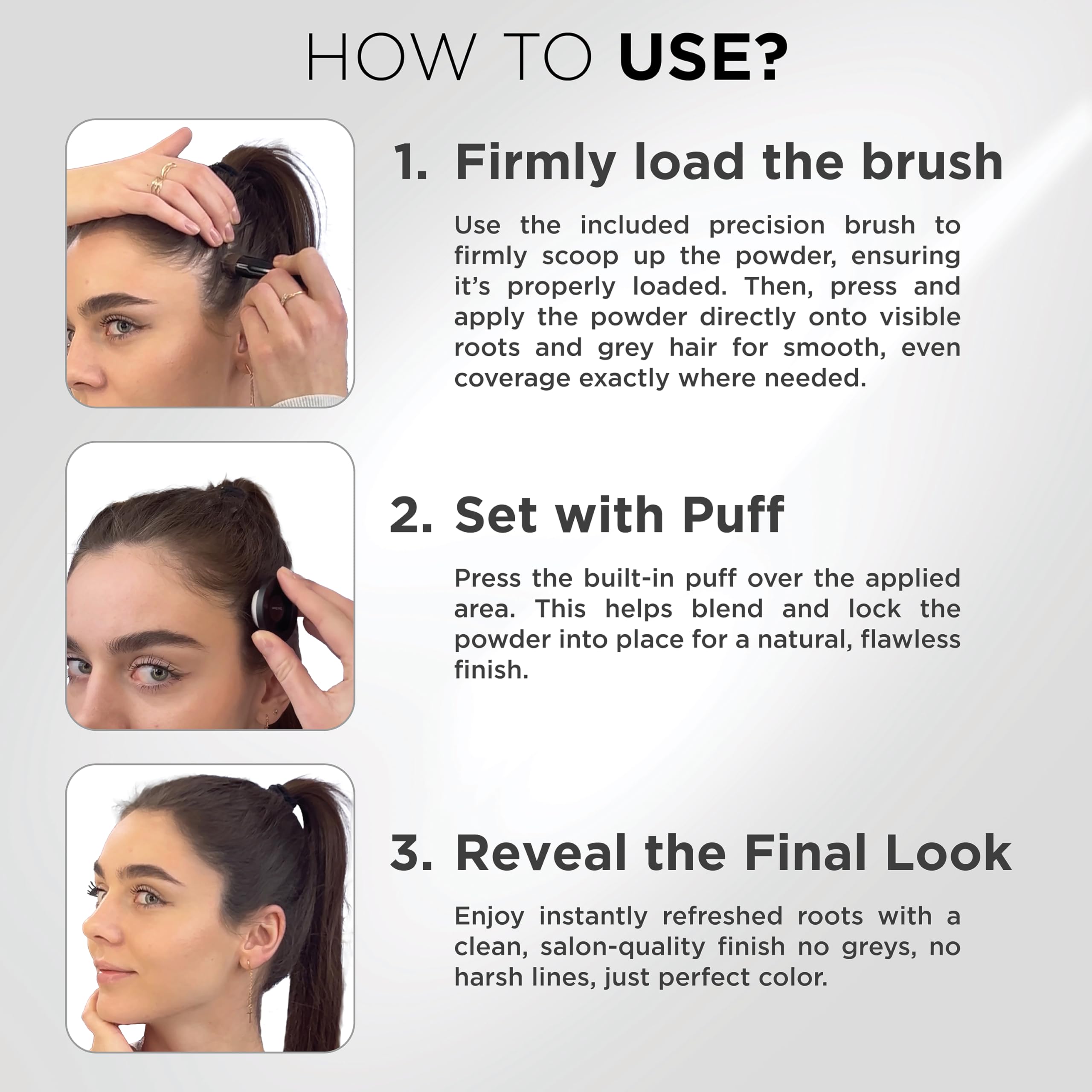 Thick Fiber Root Touch Up Powder precision brush enables precise concealing