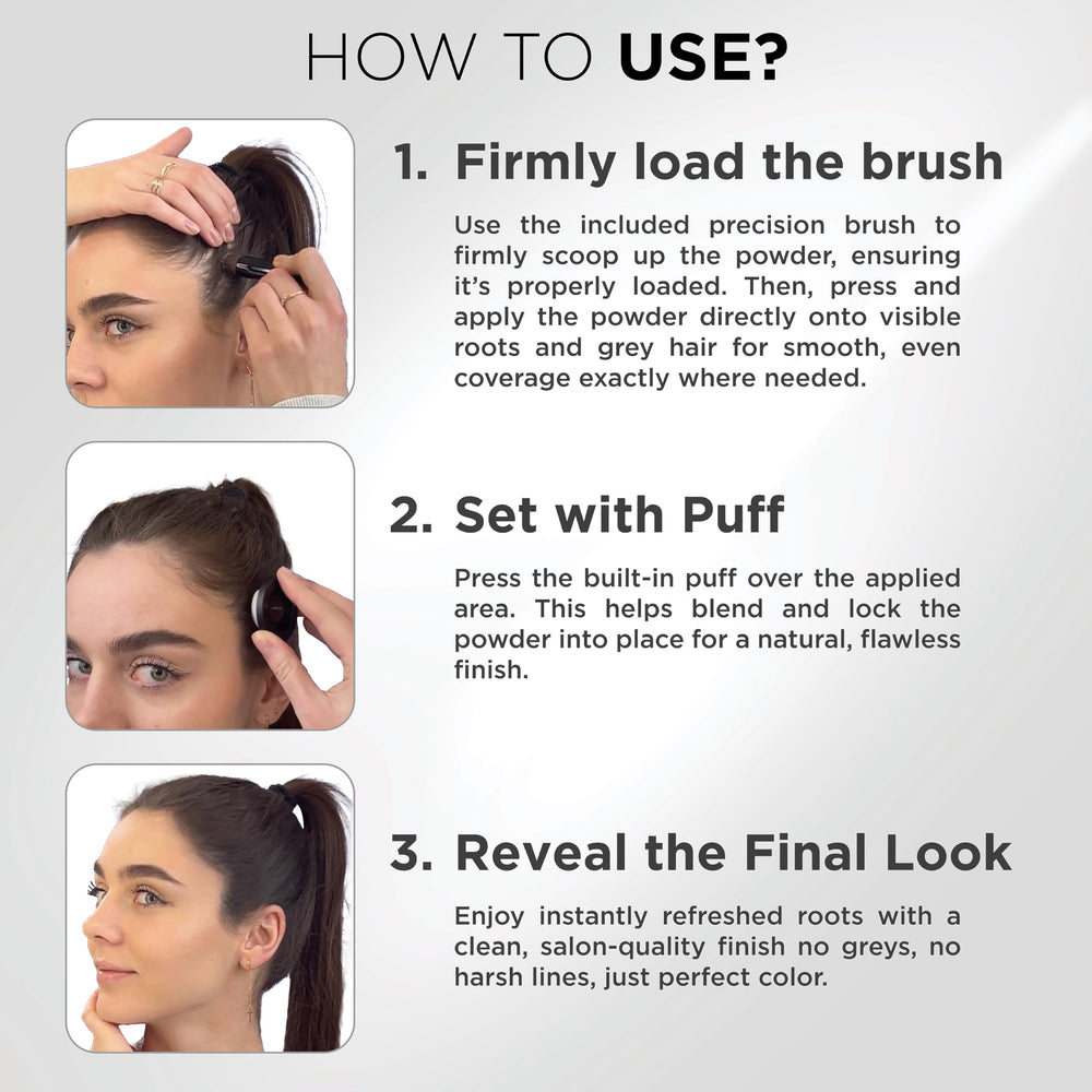 Thick Fiber Root Touch Up Powder precision brush enables precise concealing