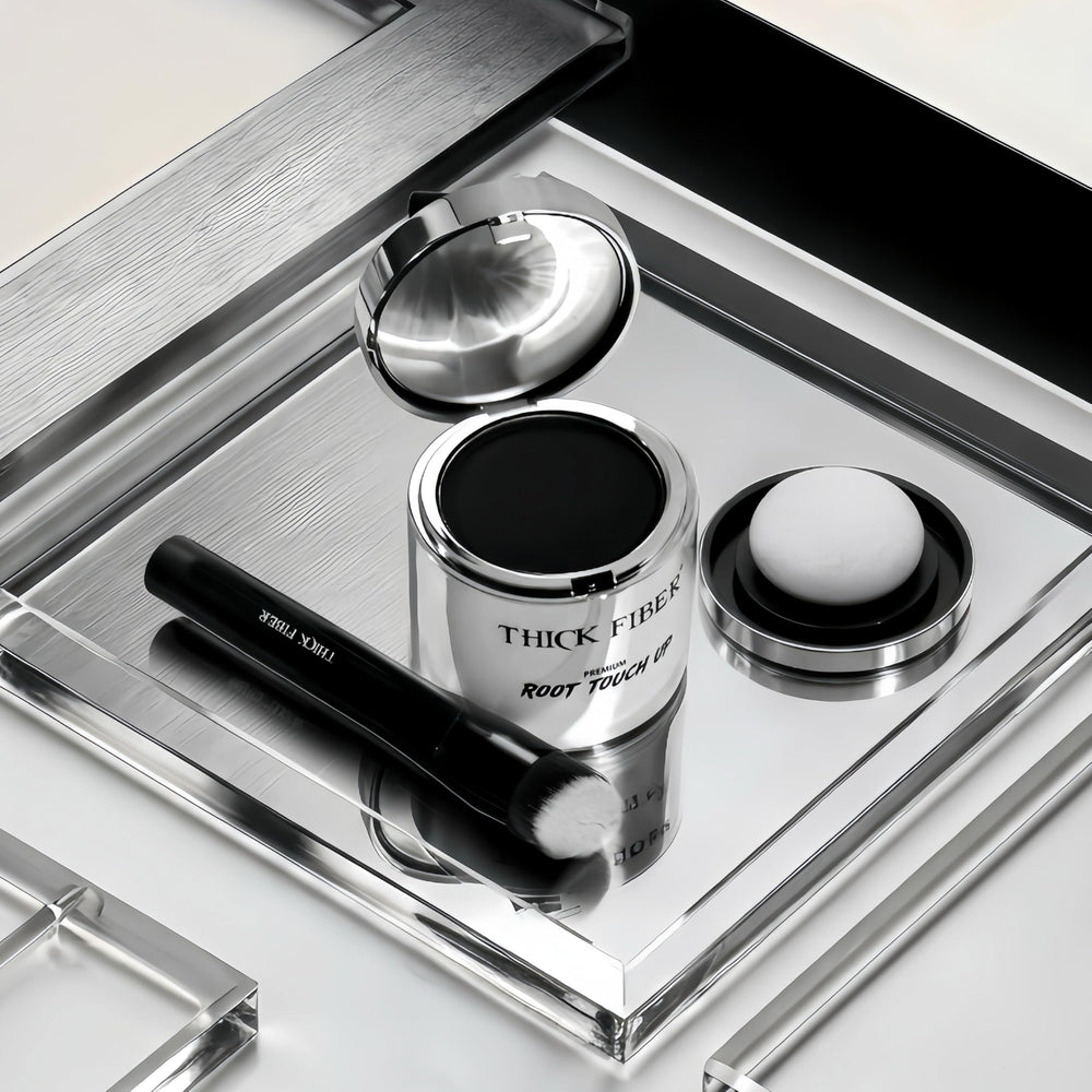 THICK FIBER Root Touch Up Powder water-resistant formula stays through workouts.