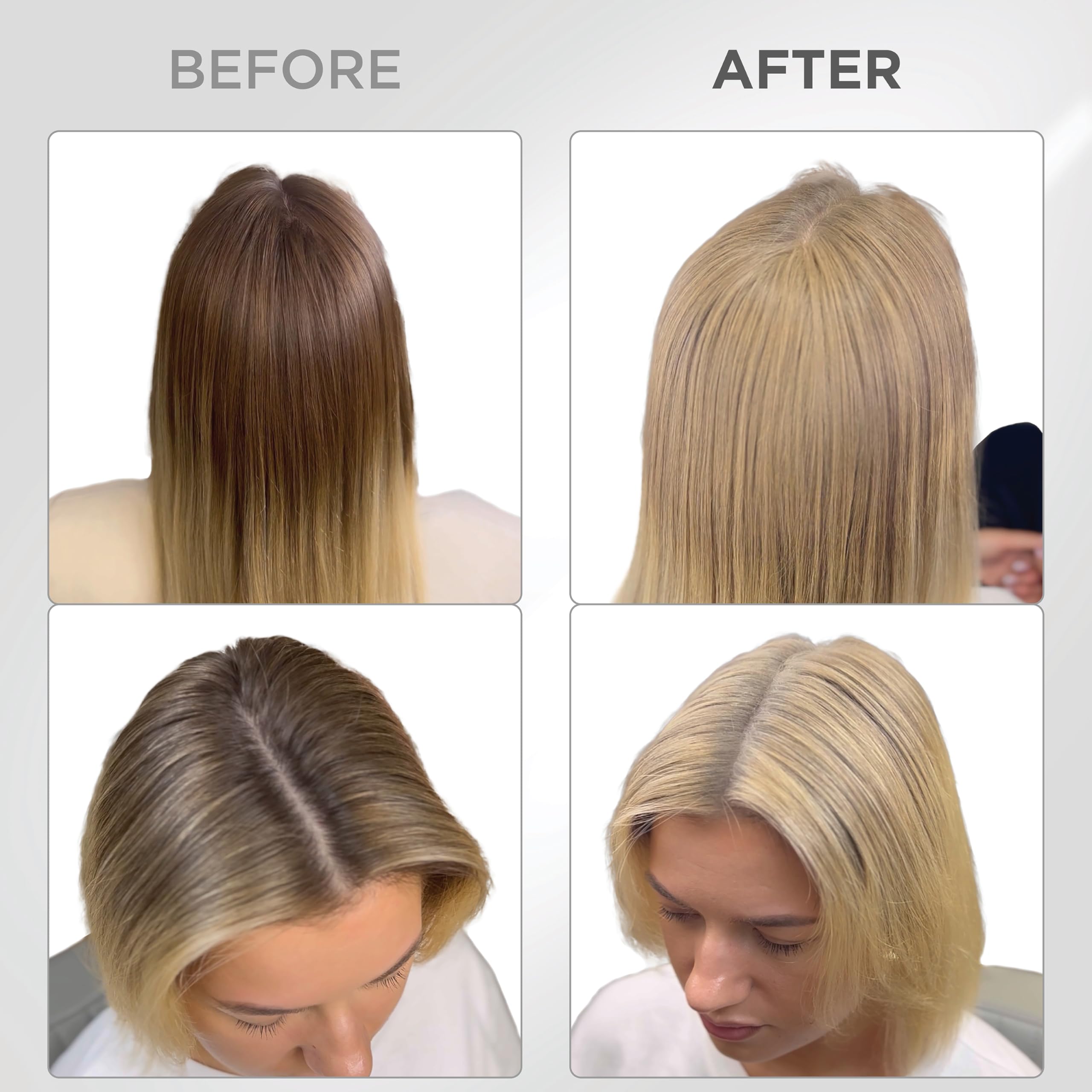 Thick Fiber root-touch-up puff aiding even powder application.